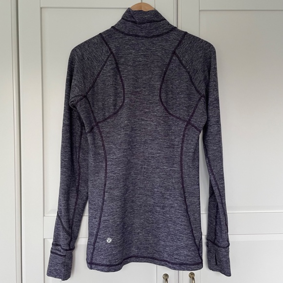 Lululemon Race Your Pace 1/2 Zip Heathered Black Grape, Size 8 - Picture 7 of 10